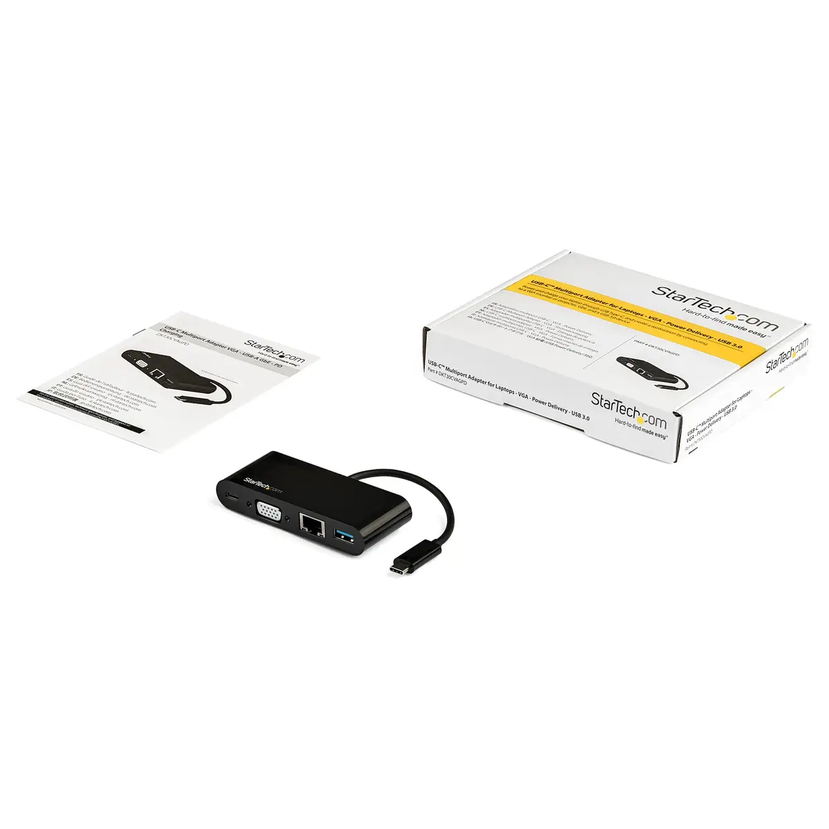 USB-C VGA Multiport Adapter Power Delivery (60W) VGA/GigE