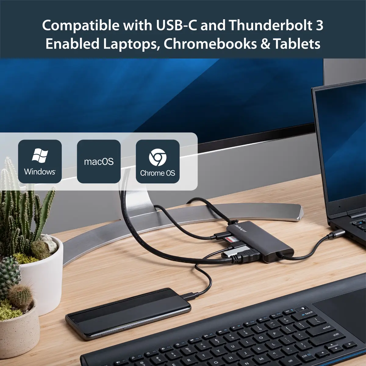 USB-C Multiport Adapter mit HDMI SD Kartenleser 2xUSB-A/USB-C/GigE
