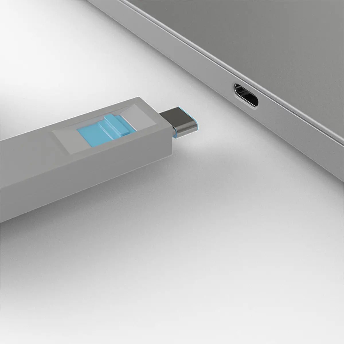 USB Typ C Port Schloss blau