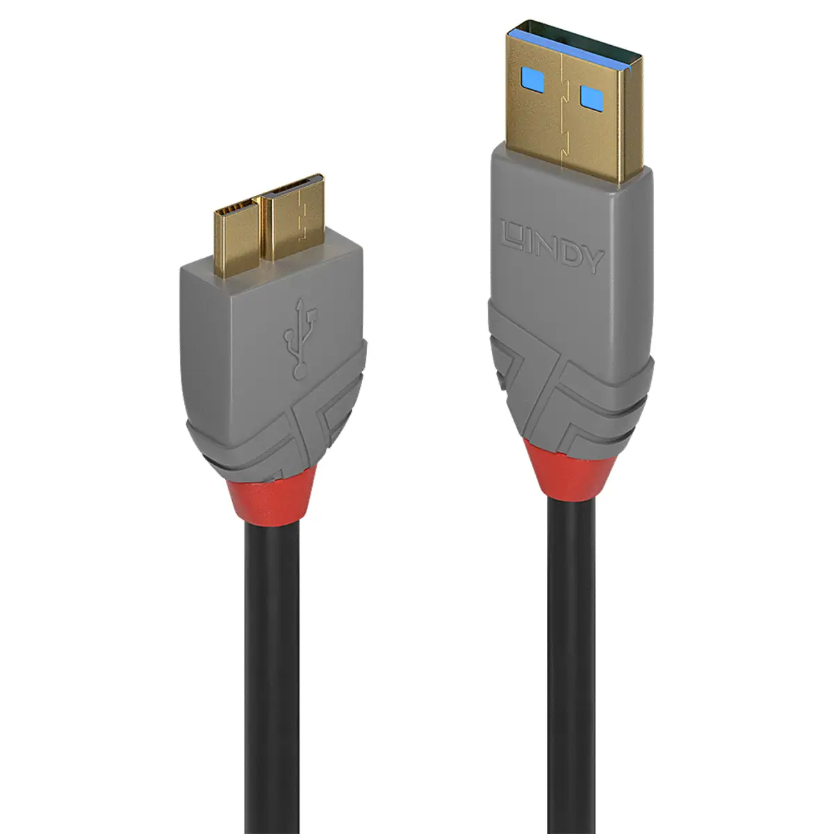 USB Kabel Anthra Line USB-A/Micro-USB-B Kabel Männlich/Männlich Schwarz 1m
