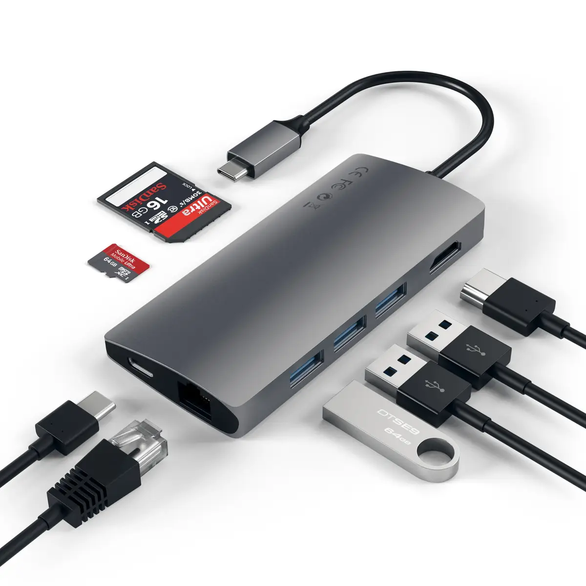 Type-C Multi-Port Adapter 4K with Ethernet V2 space gray