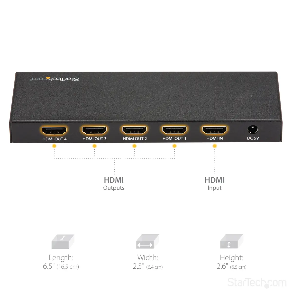 HDMI-Videosplitter mit 4 Anschlüssen 4K 60 Hz
