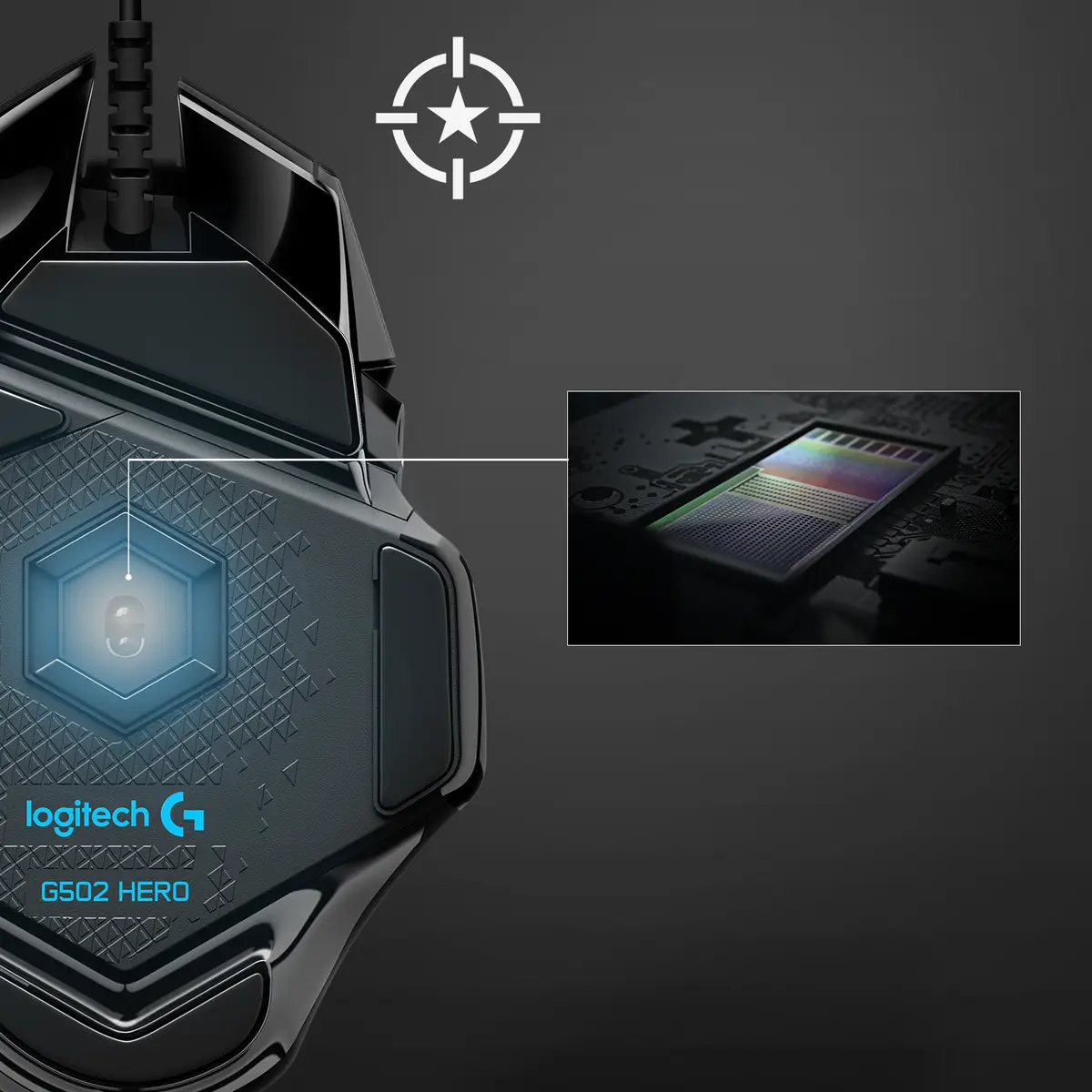 Gaming Mouse G502 (Hero) Maus optisch 11