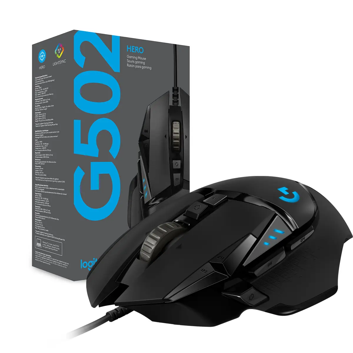Gaming Mouse G502 (Hero) Maus optisch 11