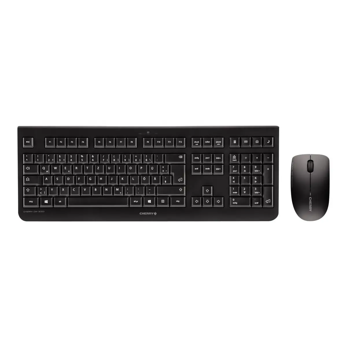 DW 3000 Tastatur und Maus Set kabellos Schwarz Layout Deutsch