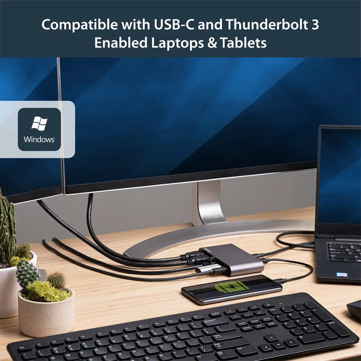 Dual Monitor USB-C Multiport Adapter 2xHDMI/GigE/USB-A