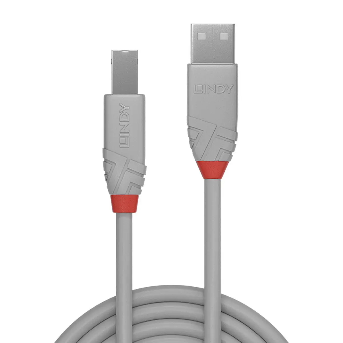 Anthra Line USB 2.0 Typ A an B Kabel 5 m Grau