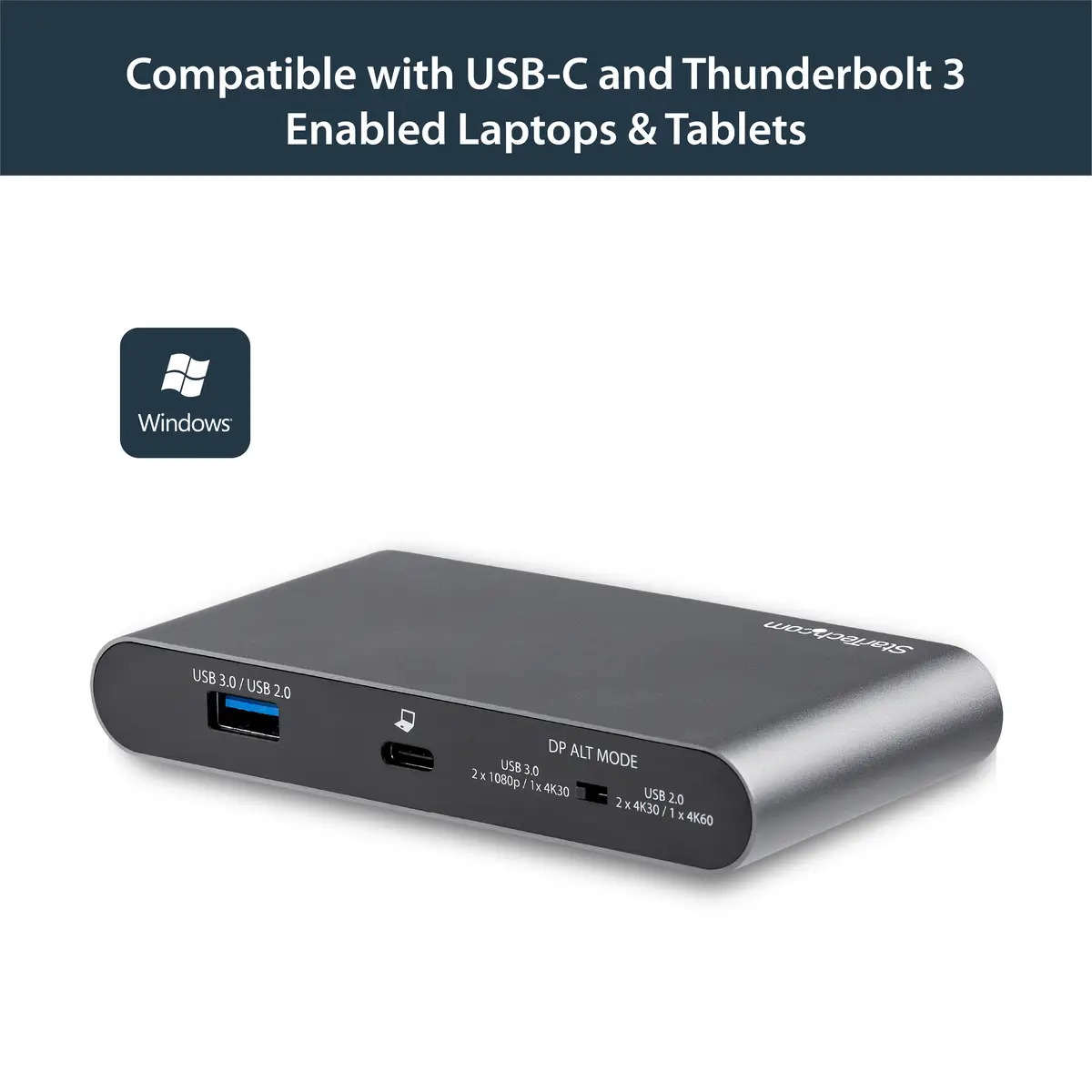 Dual monitor USB-C Multiport Adapter - 2xDisplayPort/2xUSB-A/USB-C