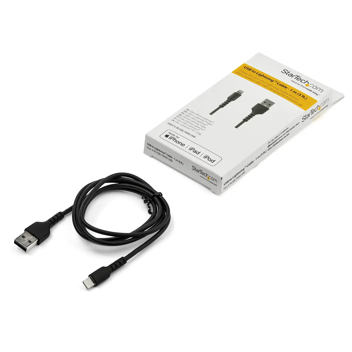 USB auf Lightning Kabel USB-A/Lighting Männlich/Männlich Schwarz 1m