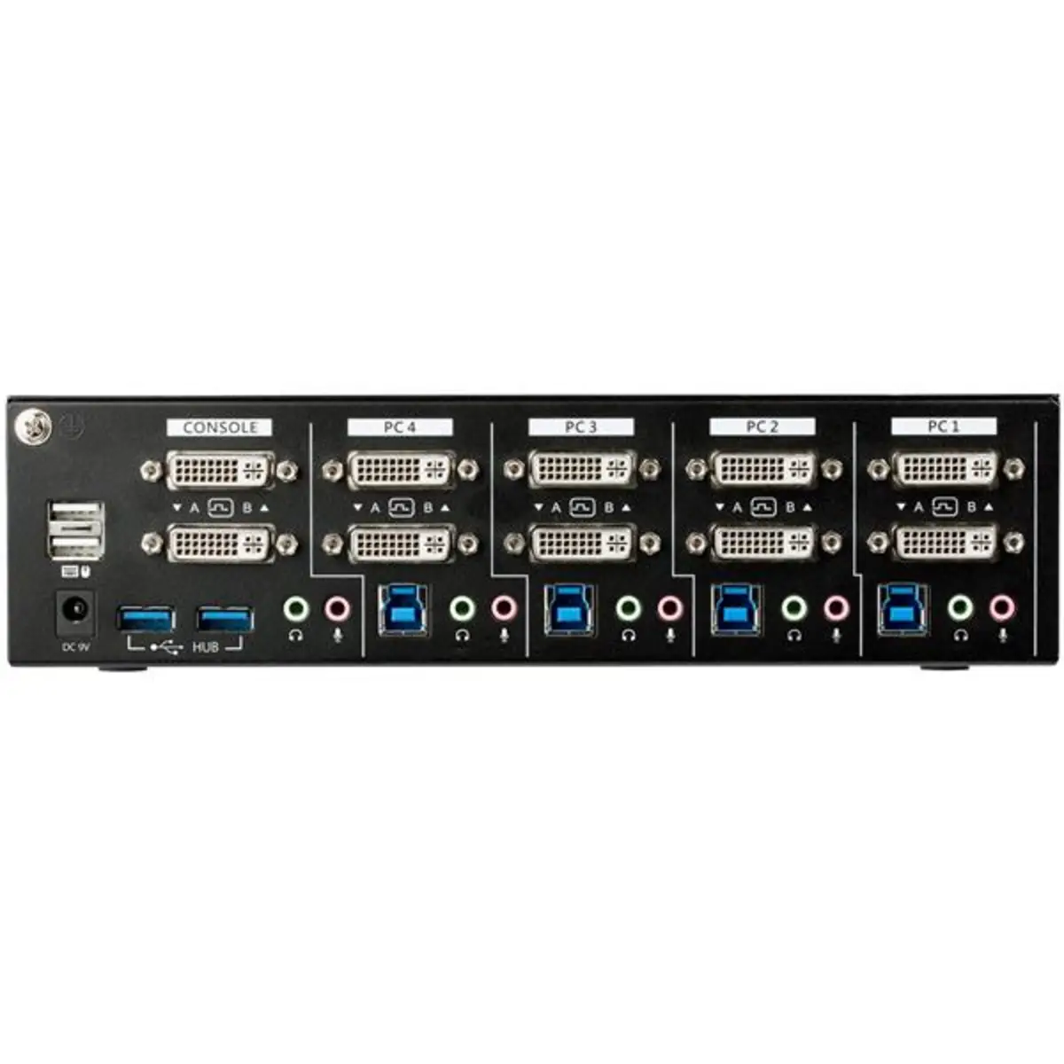 4 Port Dual Monitor DVI KVM Switch mit USB 3.0 Hub