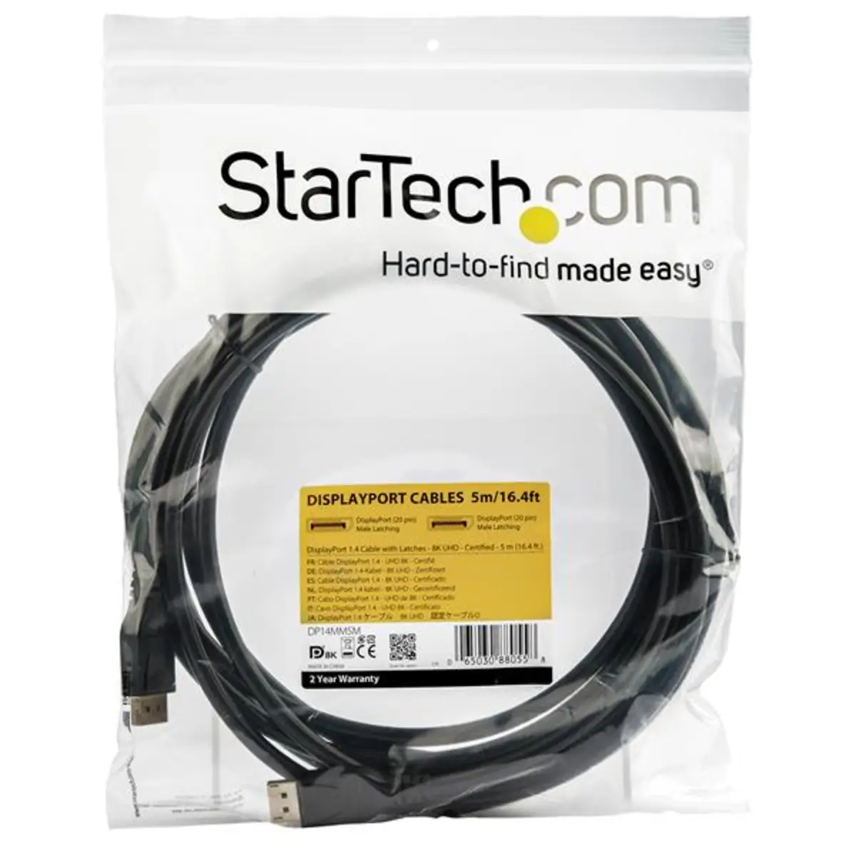 DisplayPort 1.4 Kabel DisplayPort/DisplayPort Stecker/Stecker Schwarz 5m