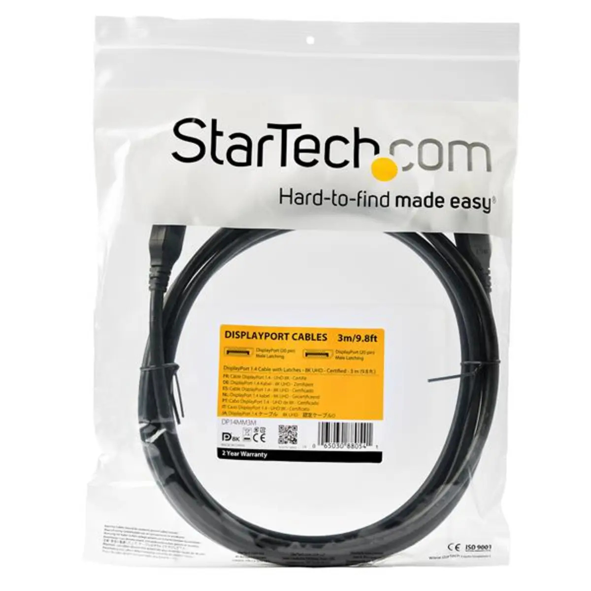 DisplayPort 1.4 Kabel DisplayPort/DisplayPort Stecker/Stecker Schwarz 3m