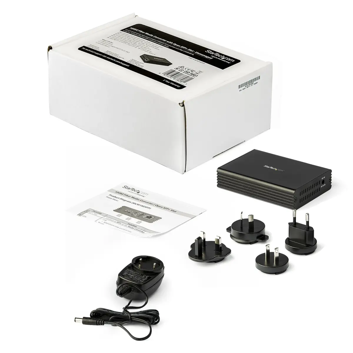 10 Gb LWL / Glasfaser Medienkonverter mit offenem SFP+ Steckplatz - Fiber