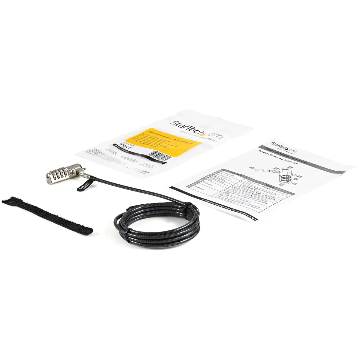 4-stelliges Laptop-Kabelschloss Schwenkgelenk 2m Kabel