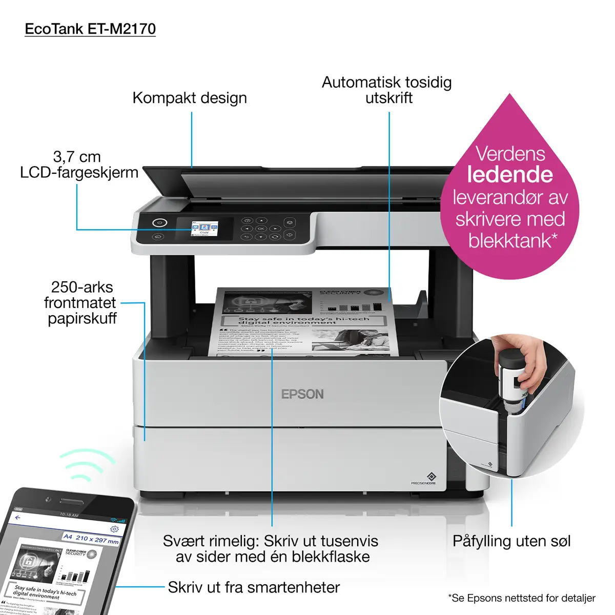 EcoTank ET-M2170 A4 All-in-One Drucker/Scanner/Kopierer s/w Tintenstrahldrucker Duplex