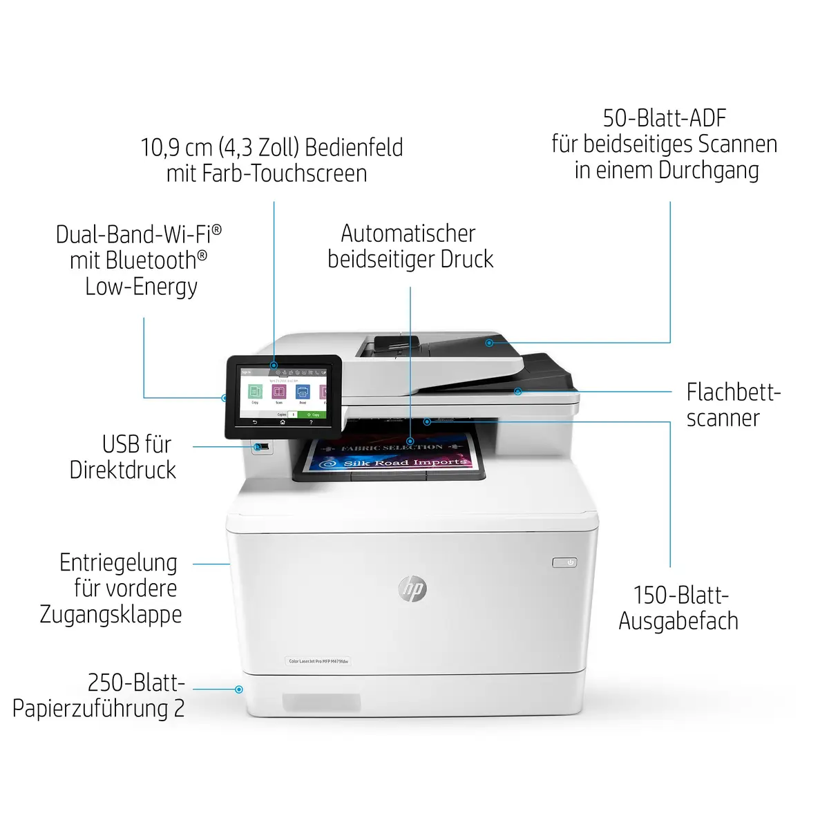 Color LaserJet Pro M479fdw A4 All-in-One Drucker/Kopierer/Scanner/Fax Laserdruck