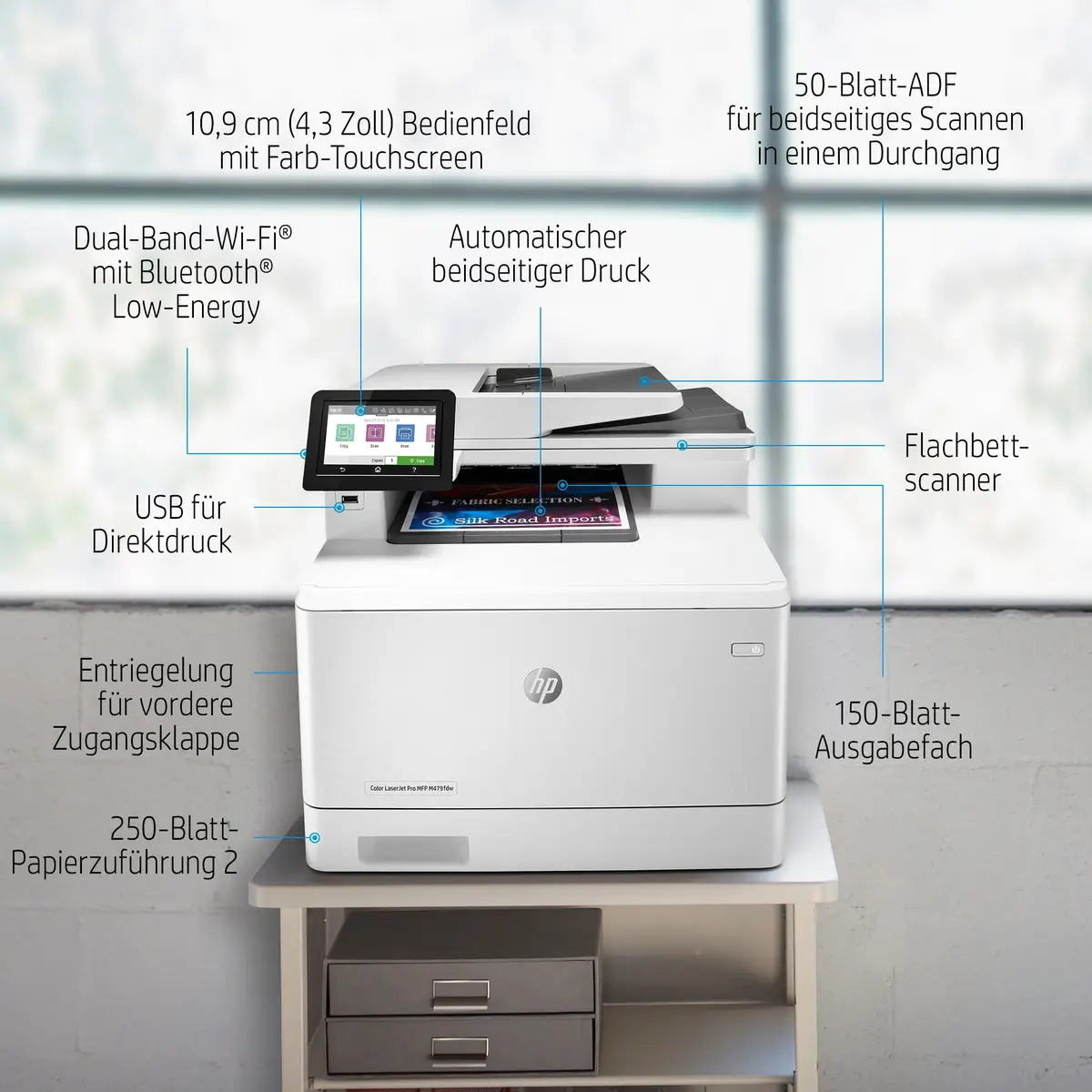 Color LaserJet Pro M479fdw A4 All-in-One Drucker/Kopierer/Scanner/Fax Laserdruck
