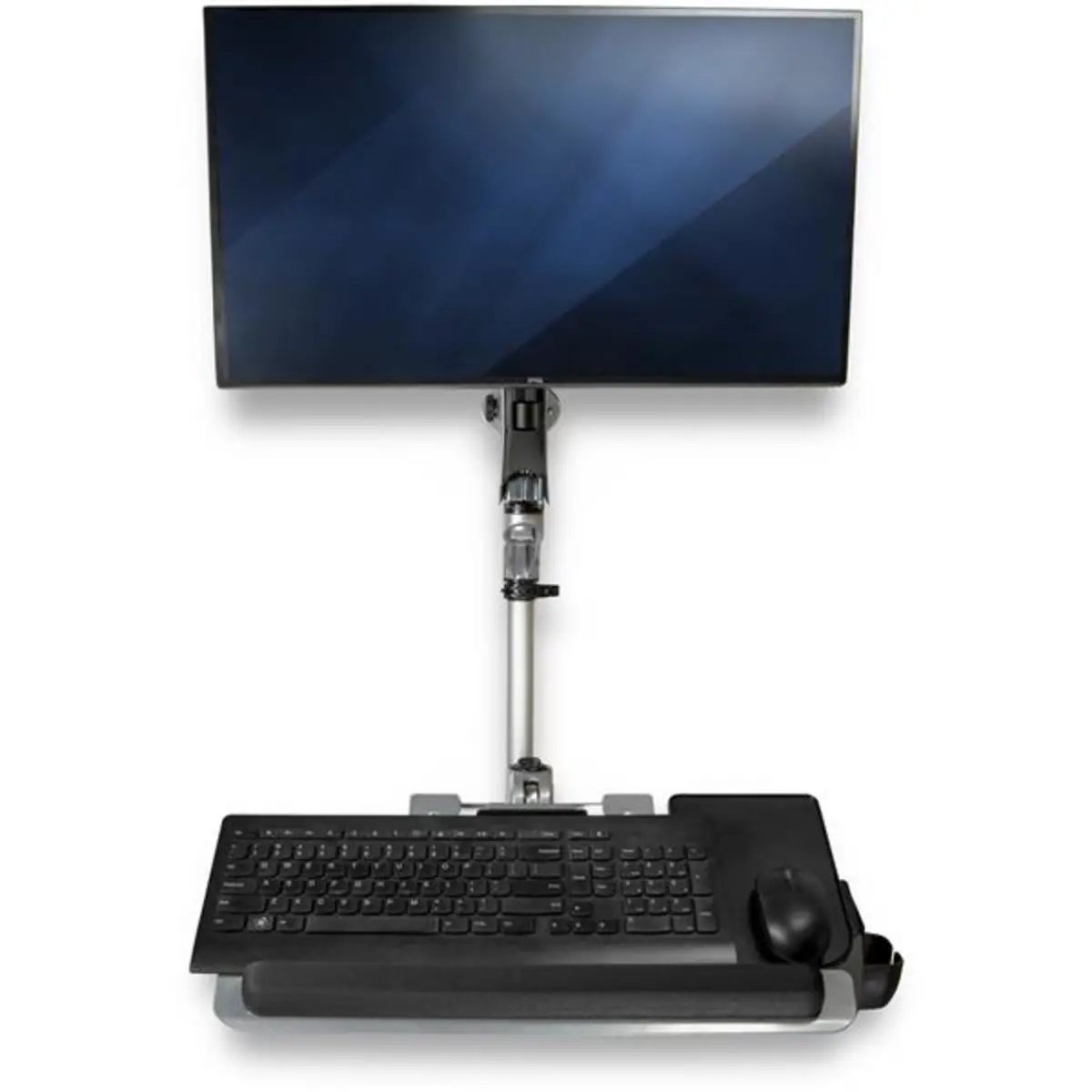 Computerarbeitsplatz zur Wandmontage mit Monitorarm und Tastaturablage