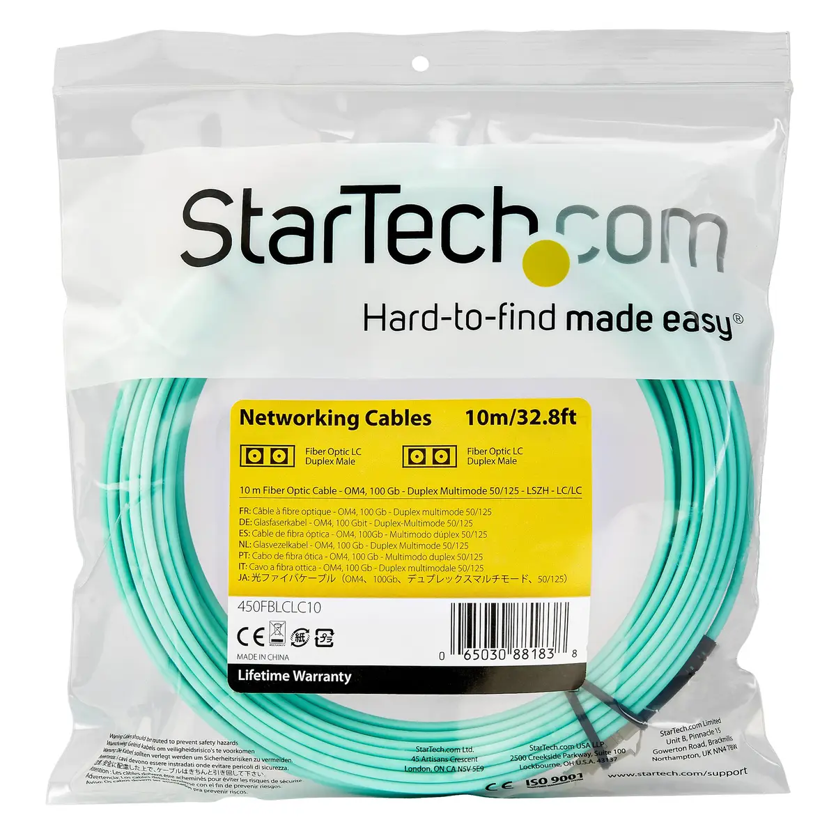 LWL Patchkabel 50/125µm LC/LC Stecker/Stecker Türkis 10m