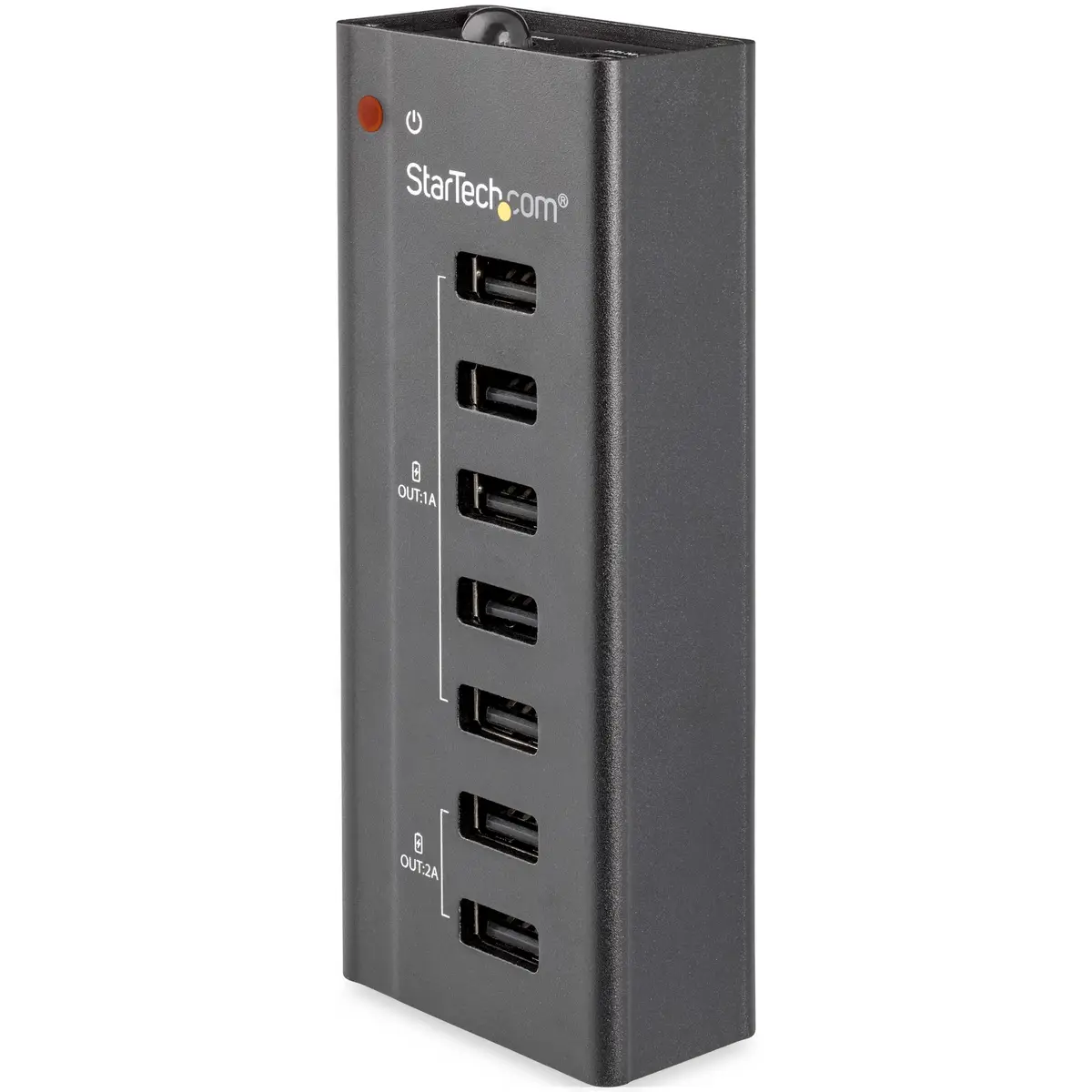 7 Port USB Ladestation Europa Schwarz