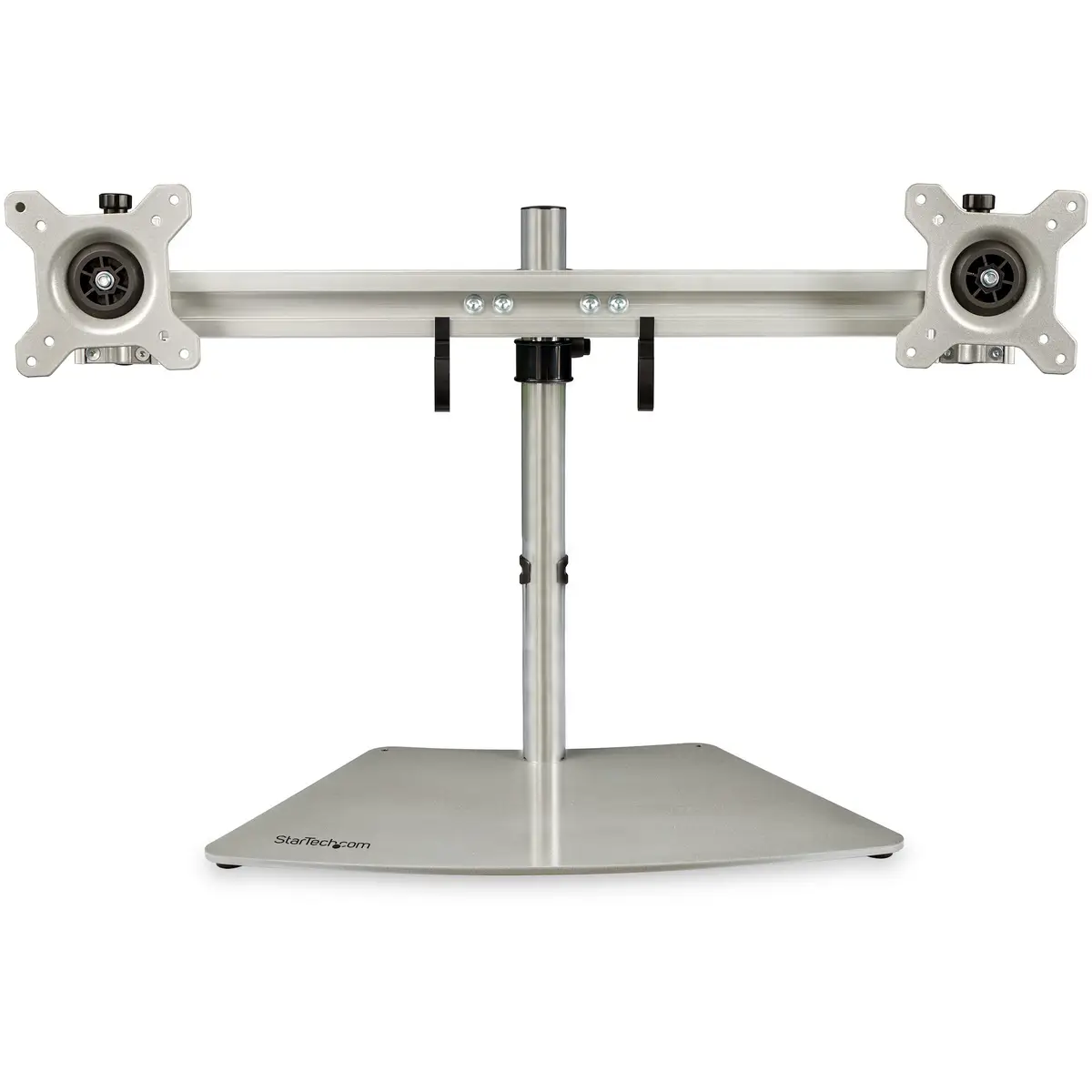 Dual Monitor Stand Horizontal Für bis 24-Zoll Monitore Silber Verstellbar