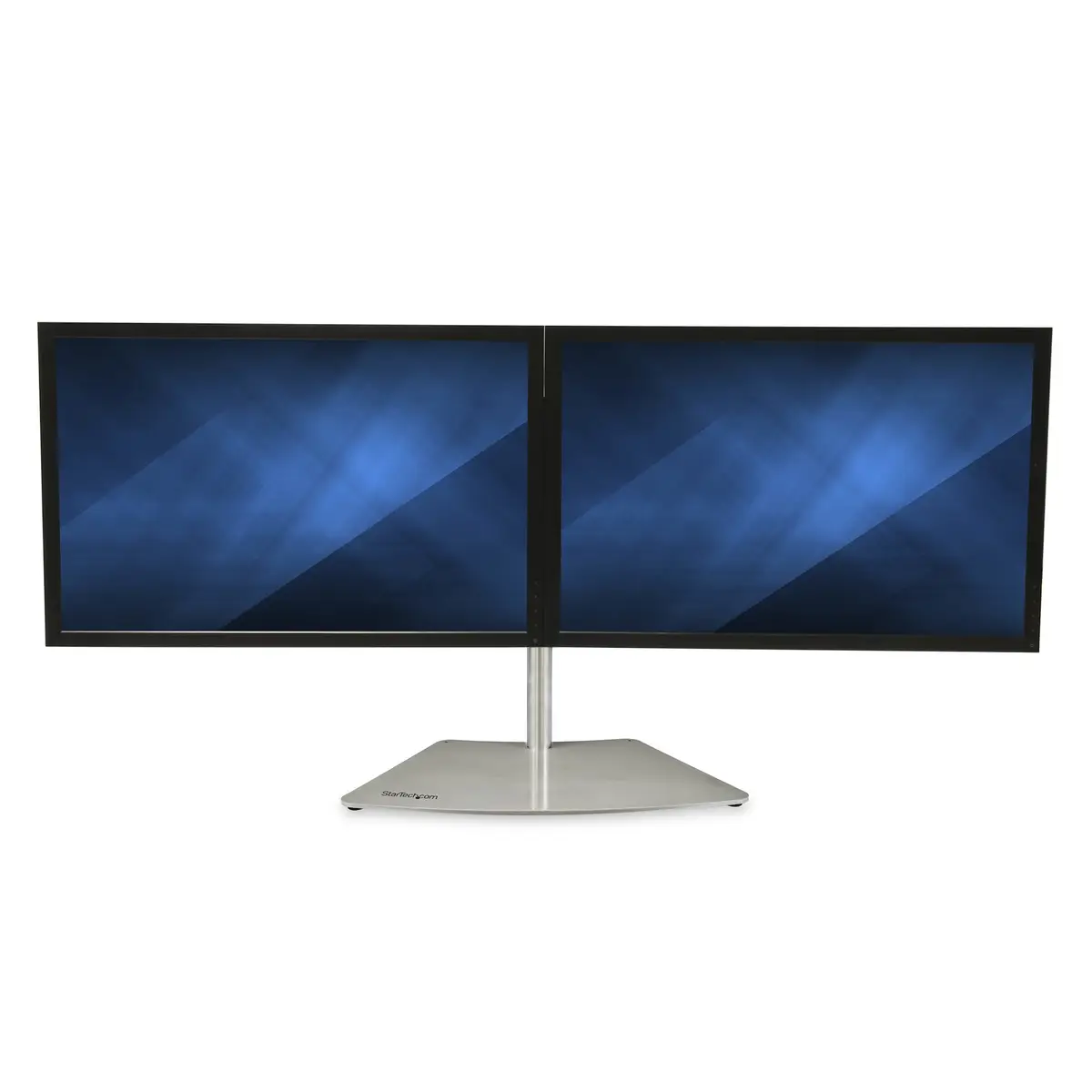 Dual Monitor Stand Horizontal Für bis 24-Zoll Monitore Silber Verstellbar