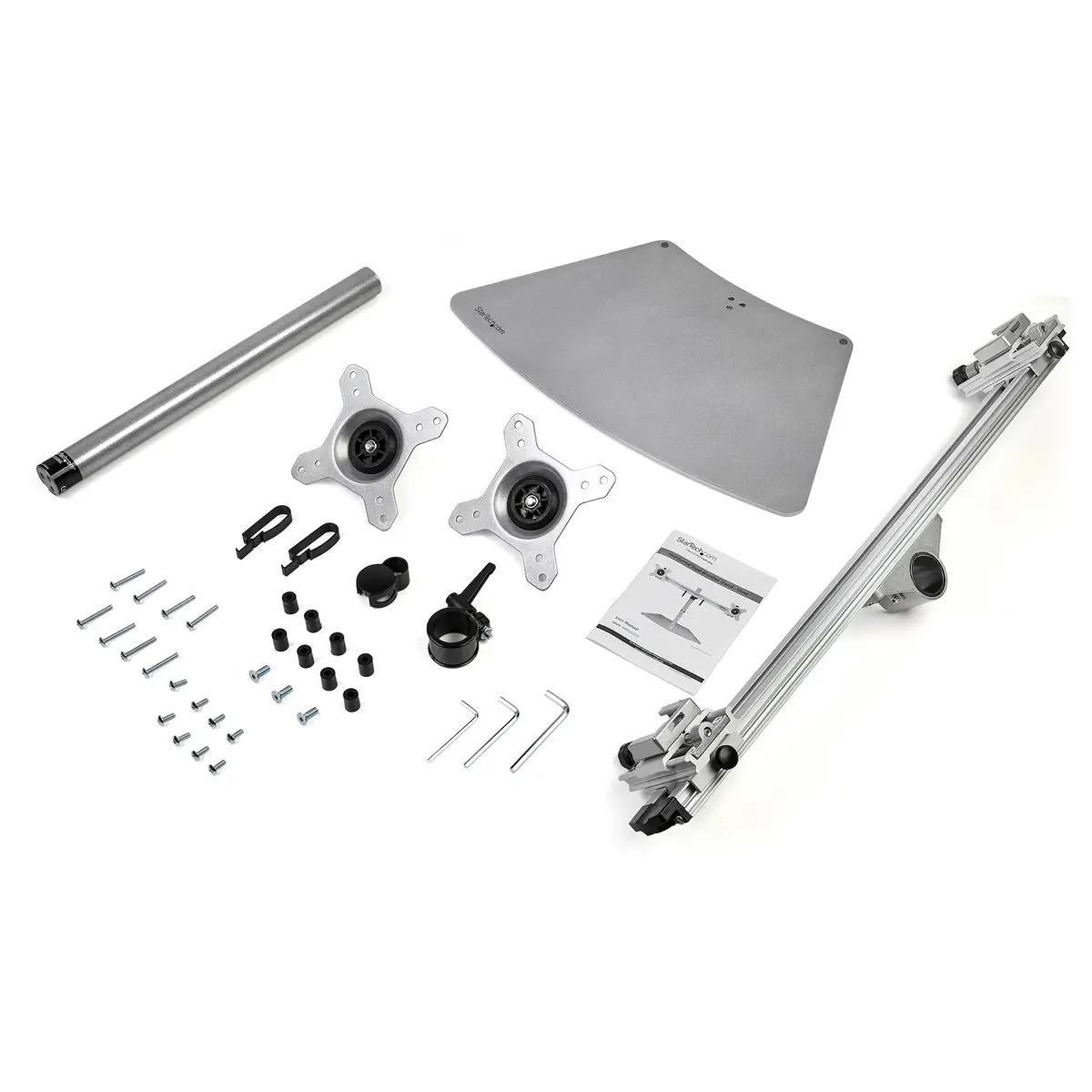 Dual Monitor Stand Horizontal Für bis 24-Zoll Monitore Silber Verstellbar