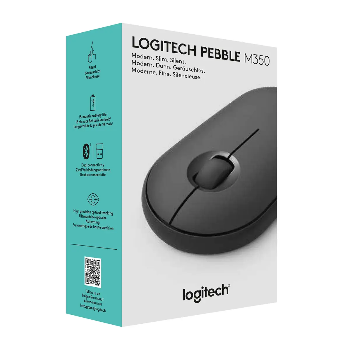 Pebble M350 Wireless Bluetooth Maus Graphit inkl. USB Empfänger