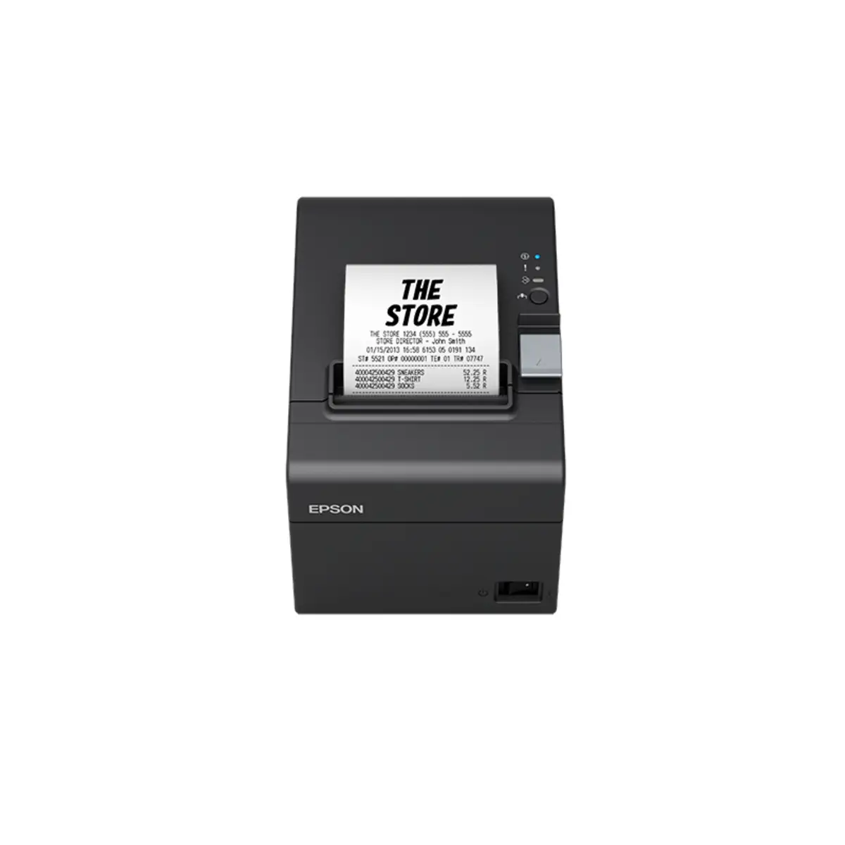 Epson TM T20III Belegdrucker Schwarz 8 Punkte/mm (203dpi), variable Papierbreite (58/80mm), Geschwindigkeit (max.): 250mm/Sek., USB, Ethernet, Cutter, ESC/POS, inkl.: Kabel (USB), Netzteil, Netzkabel (EU), Wand