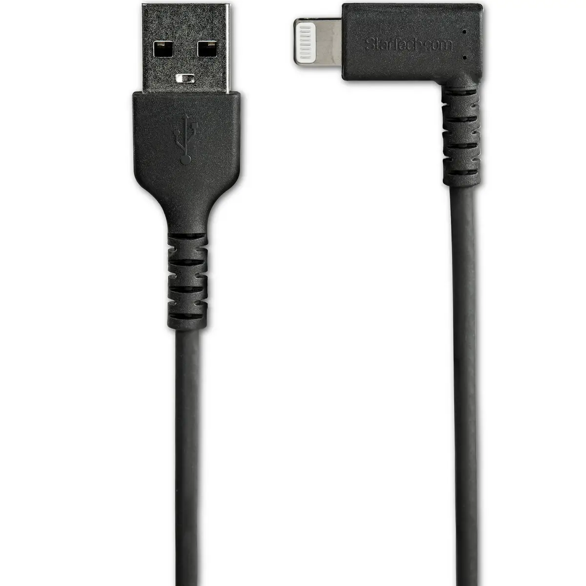 abgewinkeltes Lightning- auf USB-Kabel Stecker/Stecker Schwarz 2m