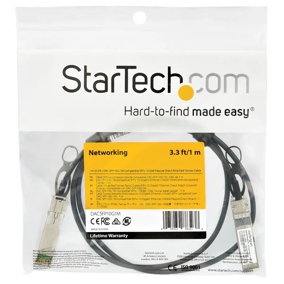 Dell EMC DAC-SFP-10G-1M kompatibles SFP+ Kupfer Modul - 10GBase-CU