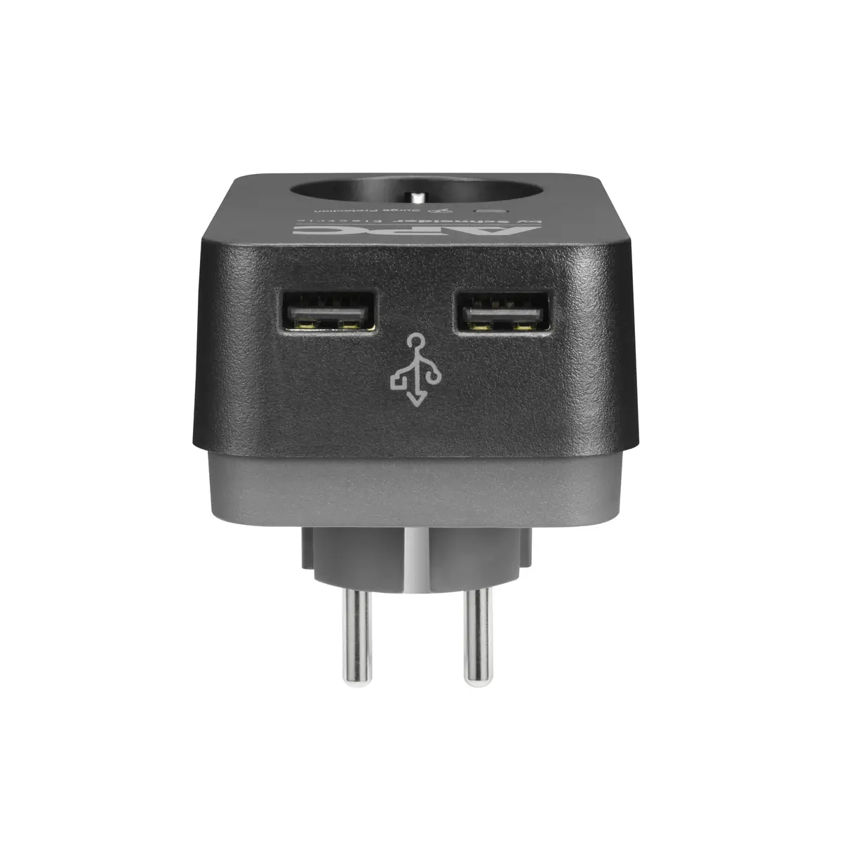 Essential SurgeArrest 1 Outlet 2 USB Ports Black 230V Germany