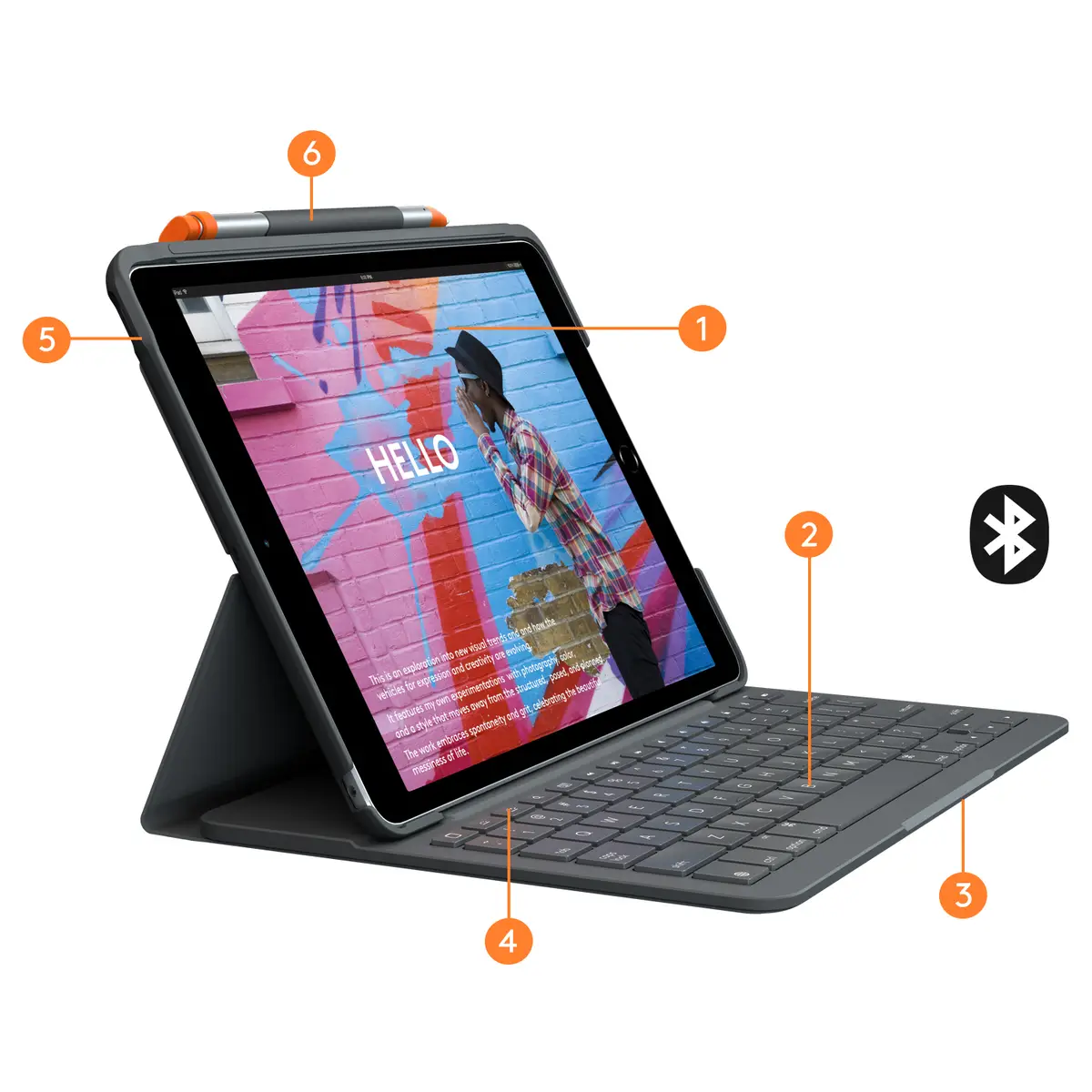 Slim Folio for iPad 7th Gen Graphite Französisch