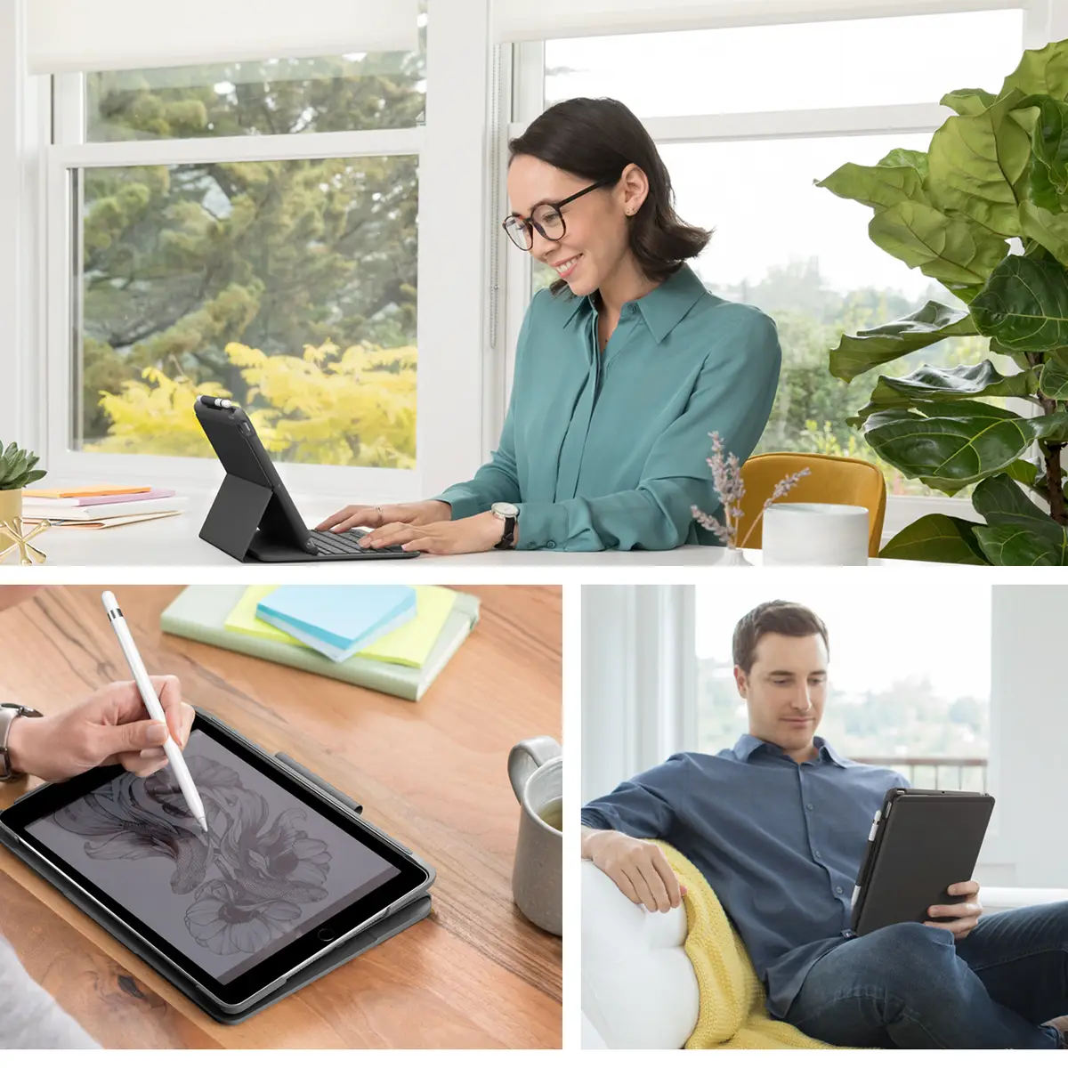 Slim Folio for iPad 7th Gen Graphite Französisch
