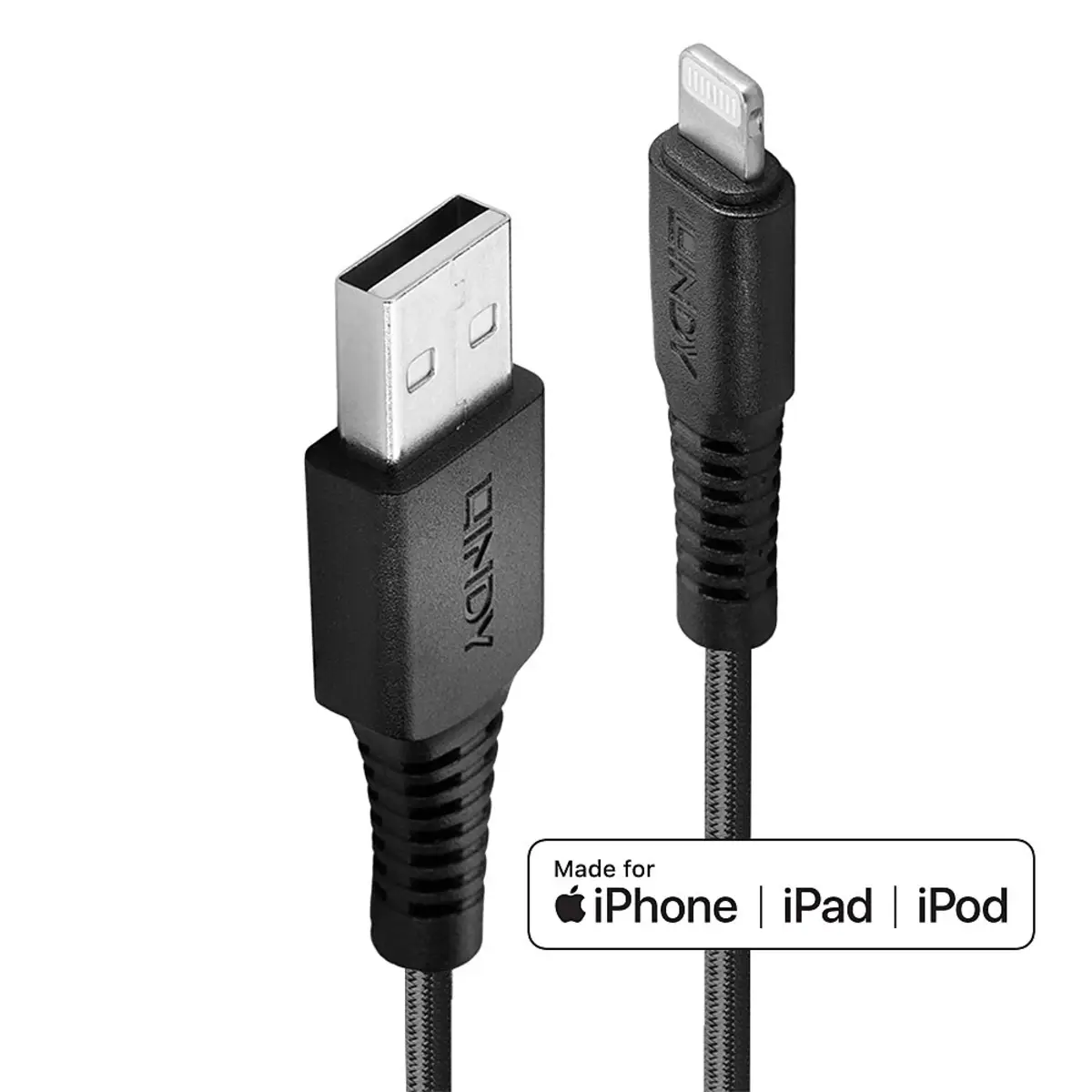 USB Kabel USB-A/Lightning Stecker/Stecker Schwarz 3m