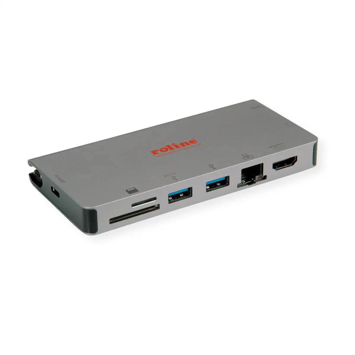 Dockingstation USB 3.2 Gen 1 (3.1 Gen 1) Type-C - 10,100,1000 Mbit/s - Grau - SD - 5 Gbit/s