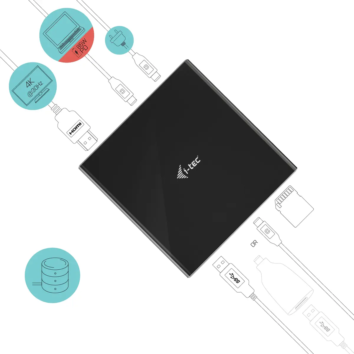 i-tec USB-C Storage Dock 4K HDMI mit Power Delivery 85 W