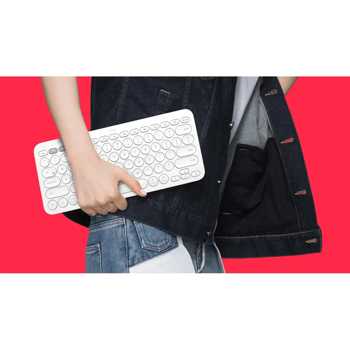 K380 Multi-Device Keyboard Wireless Bluetooth Weiß Layout DE