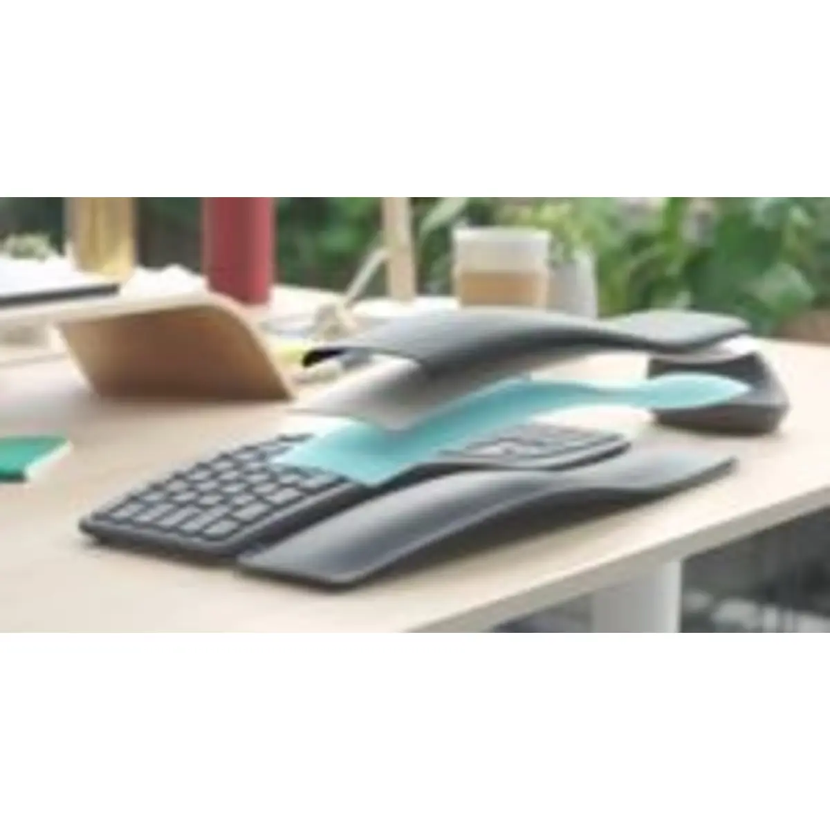 Logitech Ergo K860 wireless Tastatur Layout QWERTZ Schwarz Grau