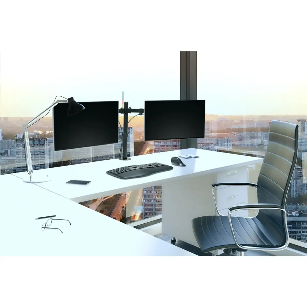 SmartFit Ergo Verlängerter Dual Monitorarm
