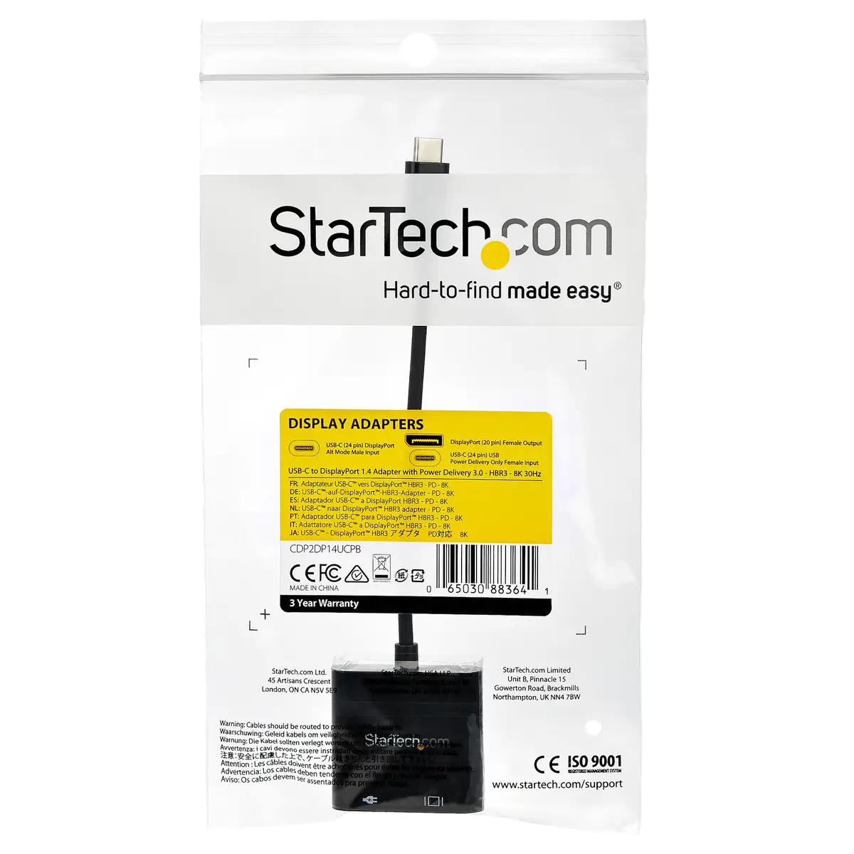 USB-C auf DisplayPort Adapter Schwarz