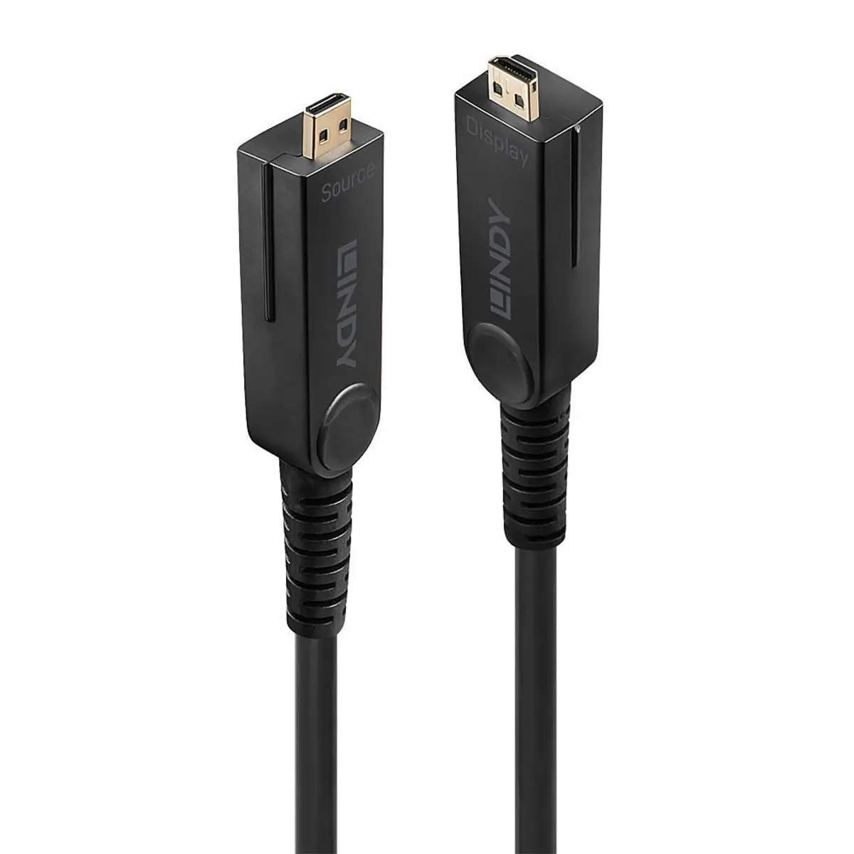 30m Fibre Optic Hybrid Micro-HDMI 18G Cable with Detachable HDMI & DVI Connectors