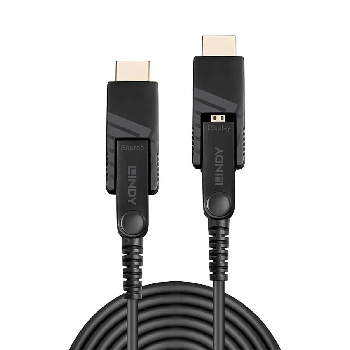 10m Fibre Optic Hybrid Micro-HDMI 18G Cable with Detachable HDMI & DVI Connectors