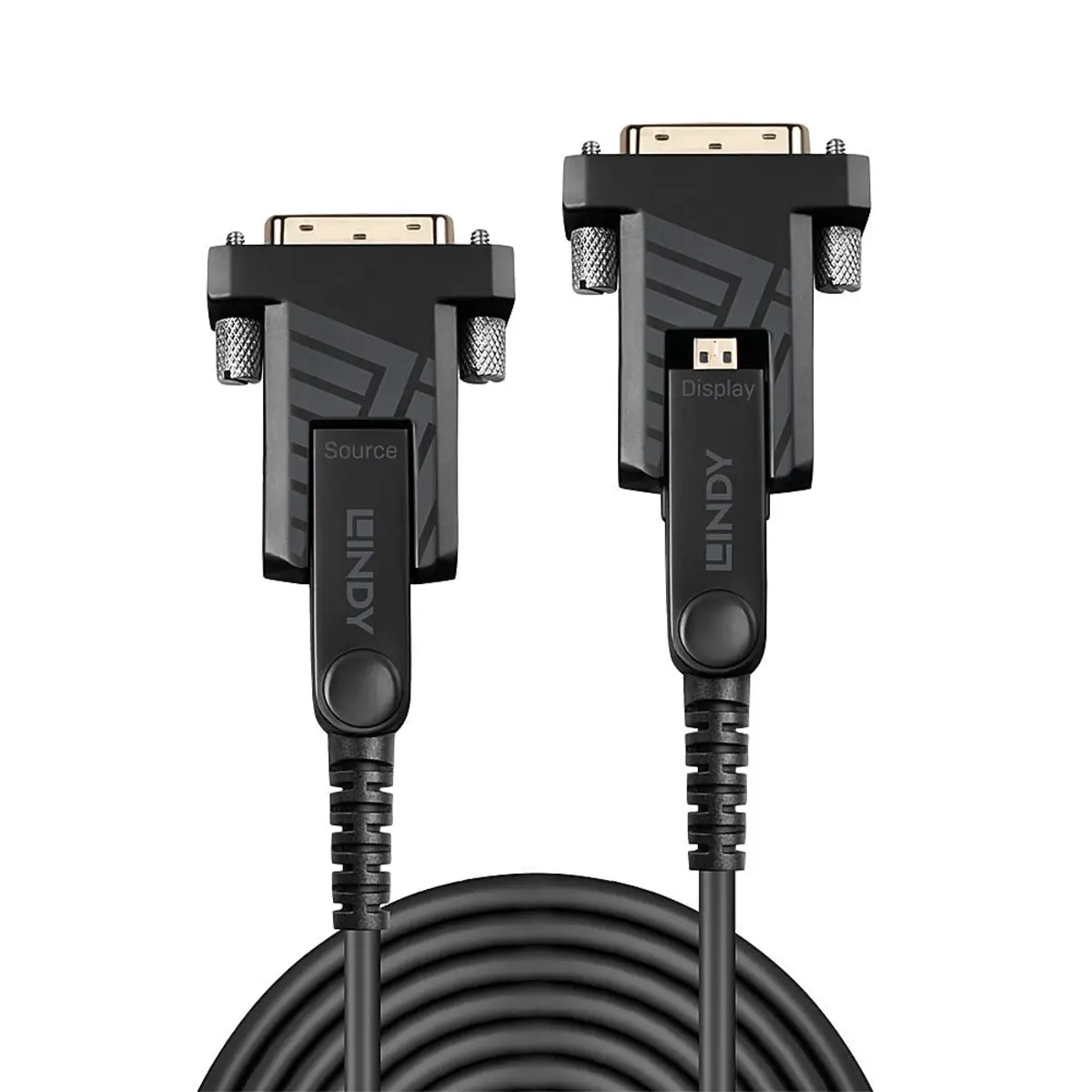 10m Fibre Optic Hybrid Micro-HDMI 18G Cable with Detachable HDMI & DVI Connectors