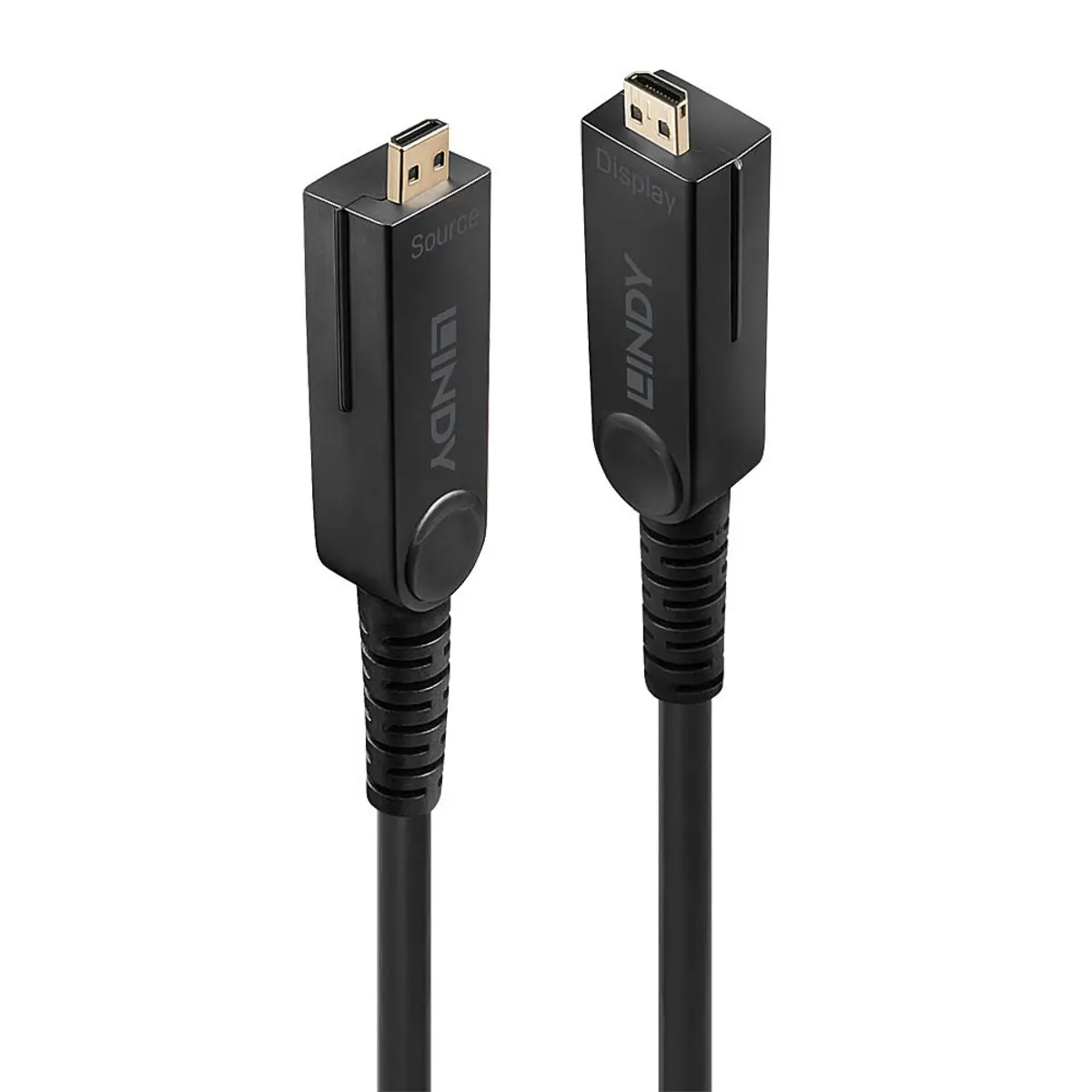 10m Fibre Optic Hybrid Micro-HDMI 18G Cable with Detachable HDMI & DVI Connectors