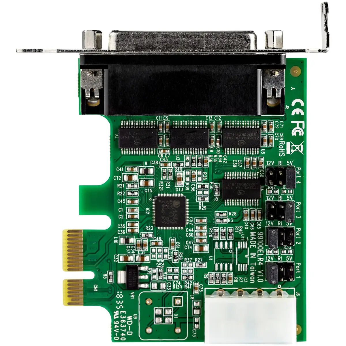 PCIe serielle Schnittstellenkarte mit 4 Ports - 16950 UART - 256-Byte-FIFO
