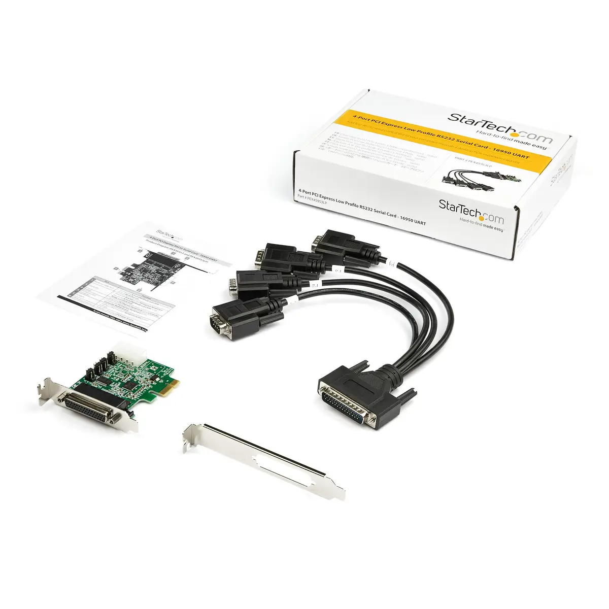PCIe serielle Schnittstellenkarte mit 4 Ports - 16950 UART - 256-Byte-FIFO