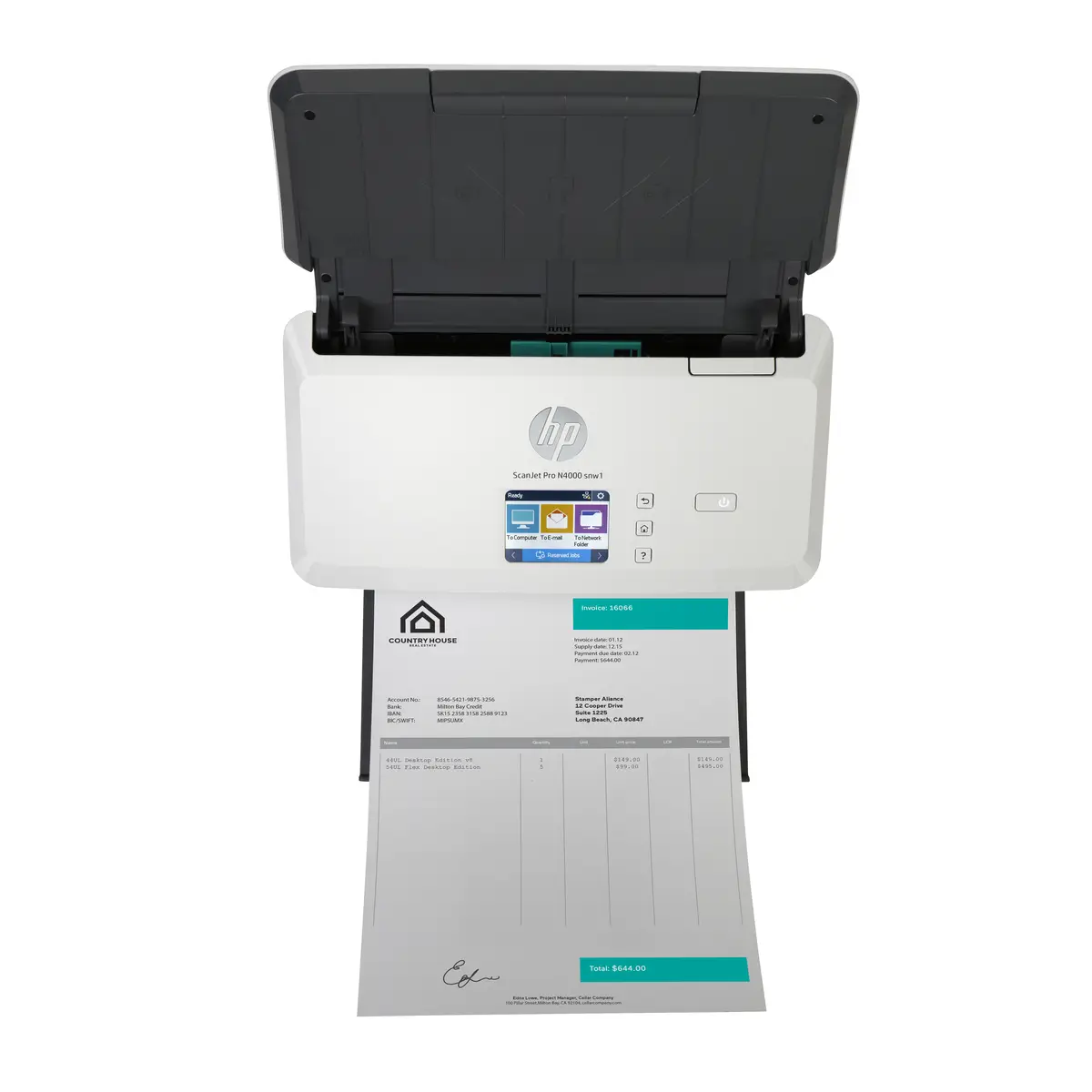 Scanjet Pro N4000 Dokumentenscanner 600x600dpi 40ppm Blatt USB 3.0