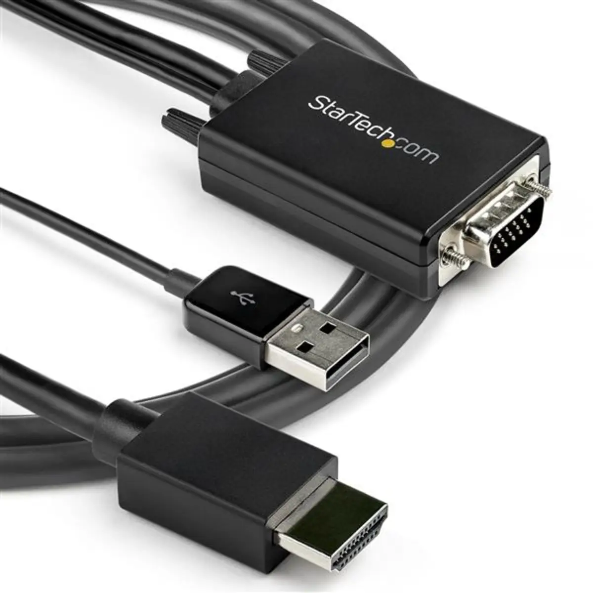 VGA auf HDMI/USB-Audio Adapterkabel Stecker/Stecker Schwarz 2m