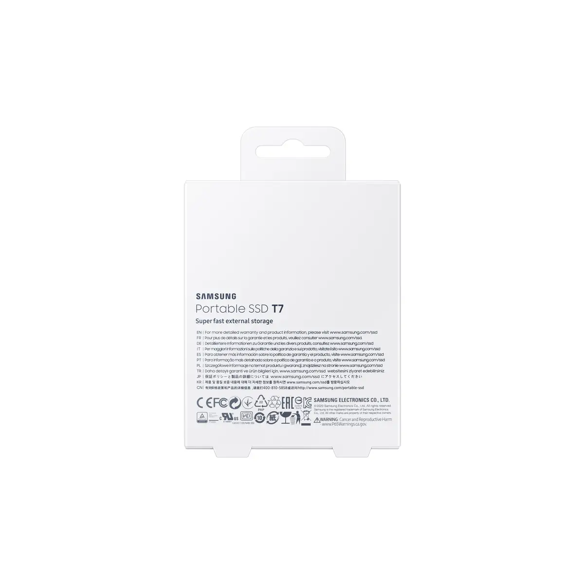 Portable SSD T7, 1 TB, USB Typ-C, 3.2 Gen 2 (3.1 Gen 2), 1050 MB/s, Passwortschutz, Blau